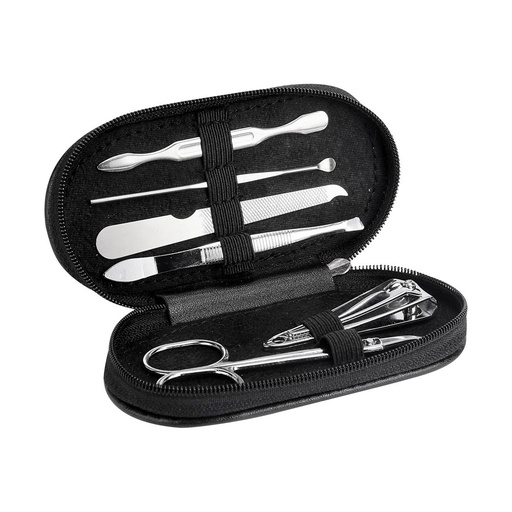 [BT-BEL-0003] Set de manicure promocional de curpiel con 6 accesorios para uñas y cejas – BT-BEL-0003