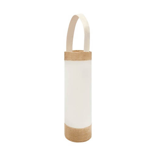 [BT-BAR-0015] Bolsa portavinos de yute y algodón con asa y base circular – BT-BAR-0015