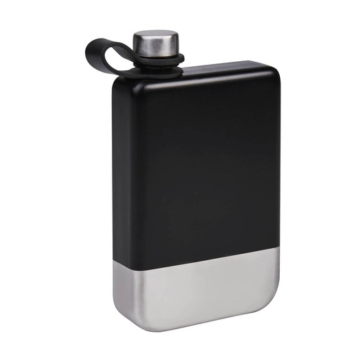 [BT-BAR-0017] Petaca promocional de acero inoxidable 237 ml con asa de silicón – BT-BAR-0017