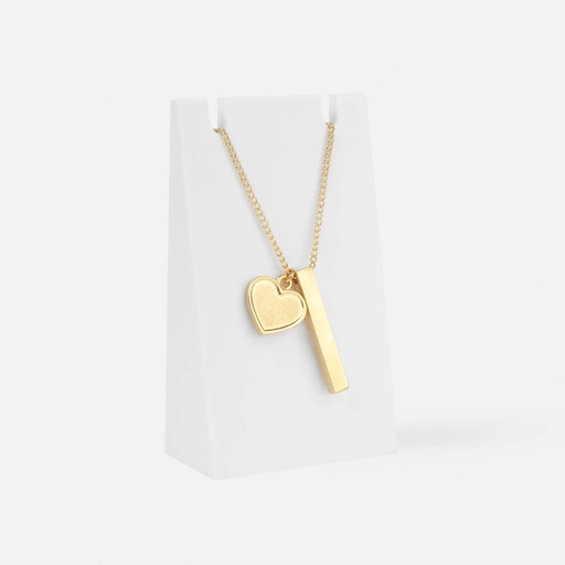 [BT-BEL-0066] Cadena promocional de latón con chapa de oro de 45 cm y dije en forma de corazón – BT-BEL-0066