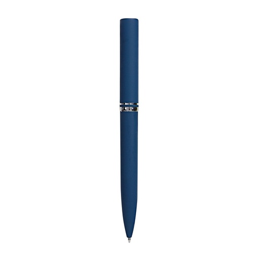 Bolígrafo promocional de acero inoxidable con acabado en goma y mecanismo twist – BT-BOM-0048