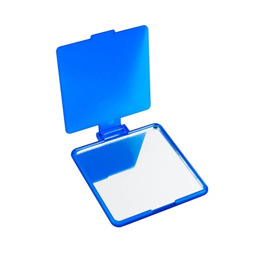 Espejo cuadrado de bolsillo promocional de plástico con tapa base – BT-BEL-0056