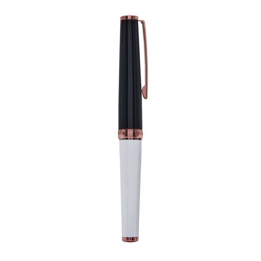 [BT-BOM-0019] Bolígrafo promocional de metal con tapón y detalles dorados – BT-BOM-0019
