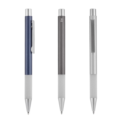 Bolígrafo promocional de aluminio con agarre antiderrapante – BT-BOM-0059