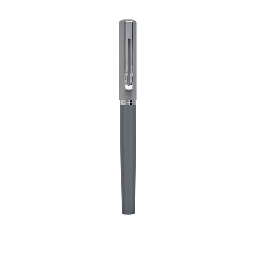 [BT-BOM-0021] Bolígrafo promocional de metal con tapón en dos tonos de gris – BT-BOM-0021