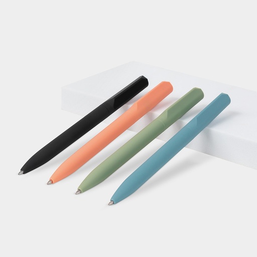 Bolígrafo promocional de plástico con acabado de hule y diseño minimalista – BT-BOP-0050