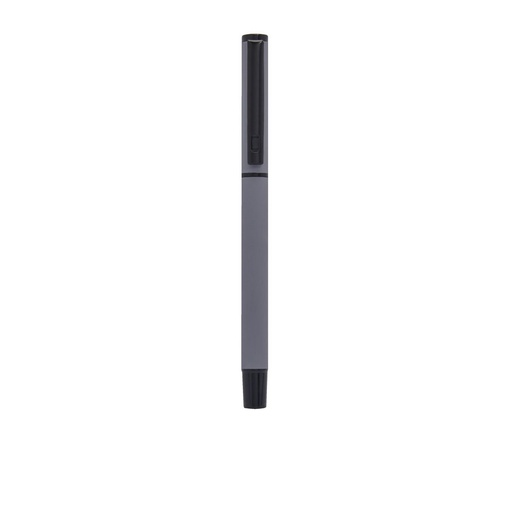 Bolígrafo promocional de aluminio con tapón y acabado tipo goma – BT-BOM-0018