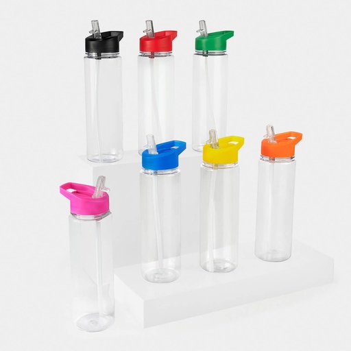 Cilindro promocional de plástico 650 ml con boquilla abatible y popote desmontable – BT-CIP-0047
