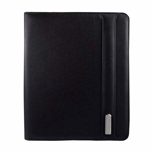 [BT-CAR-0013] Portafolio promocional de curpiel 26 x 33 cm con placa metálica y compartimento para smartphone – BT-CAR-0013