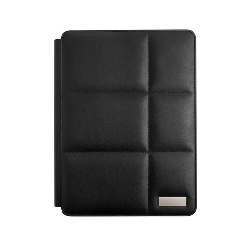 [BT-CAR-0016] Portafolio promocional de curpiel y metal 23.7 x 31 cm con portada acolchada y placa metálica – BT-CAR-0016