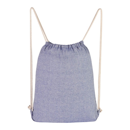 Bolsa-mochila promocional de algodón reciclado con tirantes de cordón y cierre de jareta – BT-BOL-0023