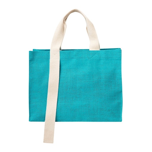 Bolsa promocional de yute y algodón con interior plastificado y fuelle – BT-BOL-0076