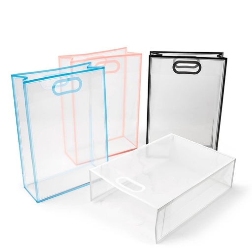Bolsa promocional de PVC con diseño transparente y fuelle – BT-BOL-0077