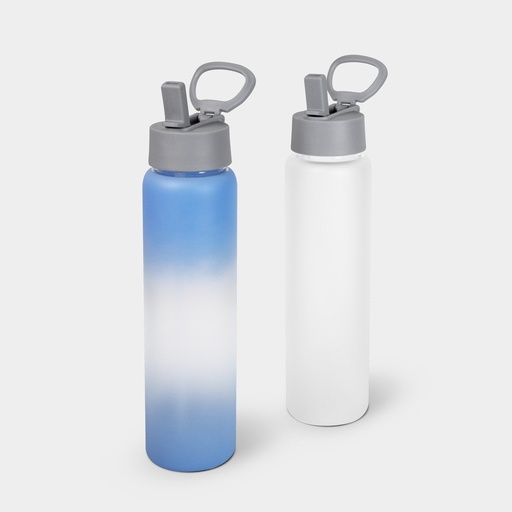 Cilindro promocional de vidrio de 950 ml con recubrimiento especial y popote retráctil – BT-CIV-0004