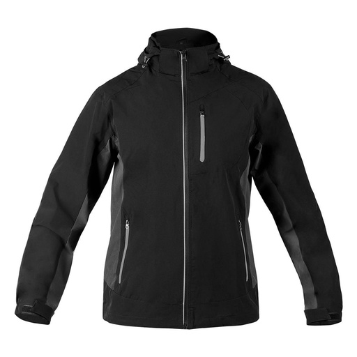 Chamarra promocional de nylon y spandex con capucha removible y línea reflejante – BT-CHC-0004