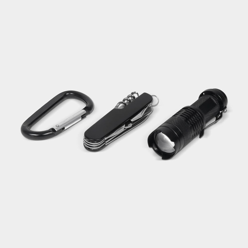 [BT-HER-0039] Set promocional de metal con navaja de 9 funciones y lámpara ajustable – BT-HER-0039
