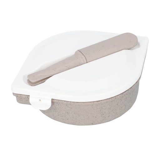 Lonchera promocional de plástico y fibra de agave con cubiertos y 3 compartimentos – BT-HIL-0012