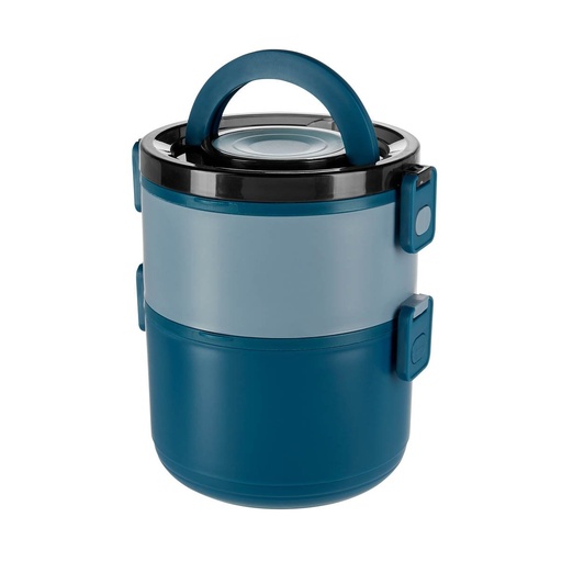 Contenedor de alimentos promocional de plástico 1.6 L con doble compartimento hermético – BT-HIL-0015