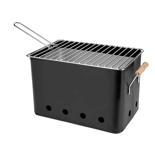 [BT-HOG-0008] Parrilla portátil promocional de hierro con sujetador y asas de madera – BT-HOG-0008