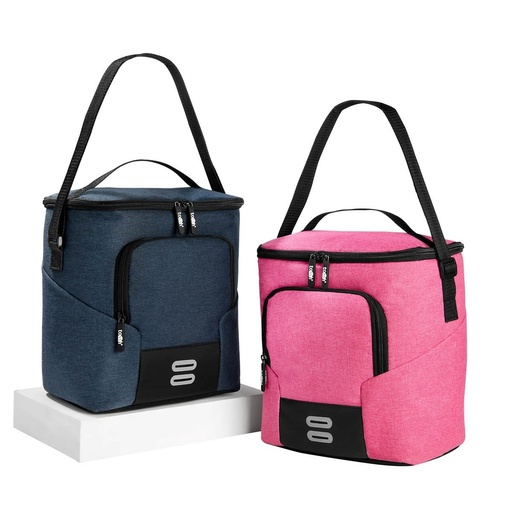 Hielera promocional de poliéster 10 litros con interior impermeable y figuras reflejantes – BT-HIL-0055
