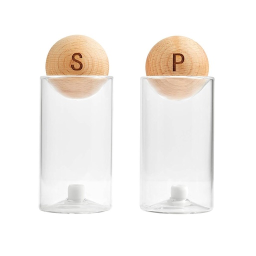 [BT-HOG-0040] Set de dispensadores promocional de vidrio y madera con cuerpo transparente y tapón de silicón – BT-HOG-0040