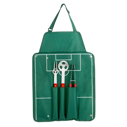 [BT-HOG-0066] Set de BBQ promocional de poliéster y acero inoxidable con motivo de campo de fútbol – BT-HOG-0066