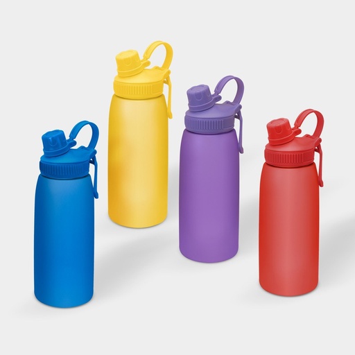 Cilindro promocional de plástico 1,000 ml con banda de silicón y asa plegable – BT-CIP-0036