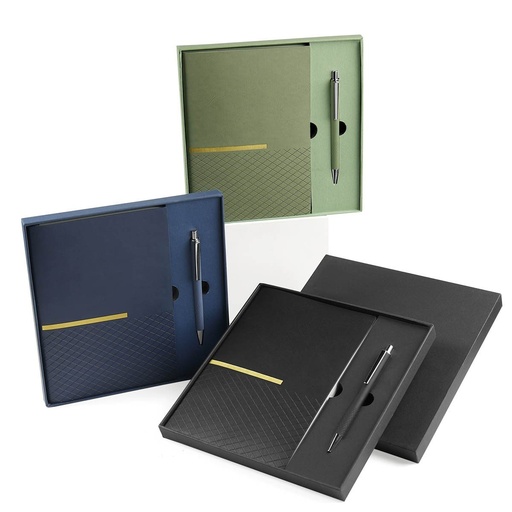 Set promocional de libreta y bolígrafo con 96 hojas y caja de regalo – BT-LIB-0045