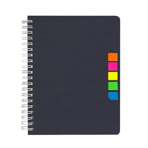 Libreta promocional ecológica de cartón 14 x 18 cm con espiral metálico doble y bolígrafo ecológico – BT-LIB-0033