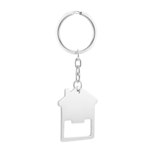[BT-LLF-0005] Llavero destapador promocional de metal con forma de casa – BT-LLF-0005