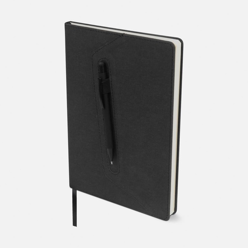 [BT-LIB-0082] Set de libreta promocional de curpiel con bolígrafo touch y caja individual – BT-LIB-0082