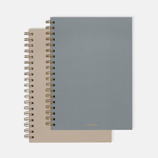 Libreta promocional ecológica de cartón 17.6 x 25 cm con 120 hojas y espiral metálico doble – BT-LIB-0035