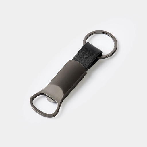 [BT-LLF-0019] Llavero promocional de metal y curpiel con destapador y terminado mate – BT-LLF-0019