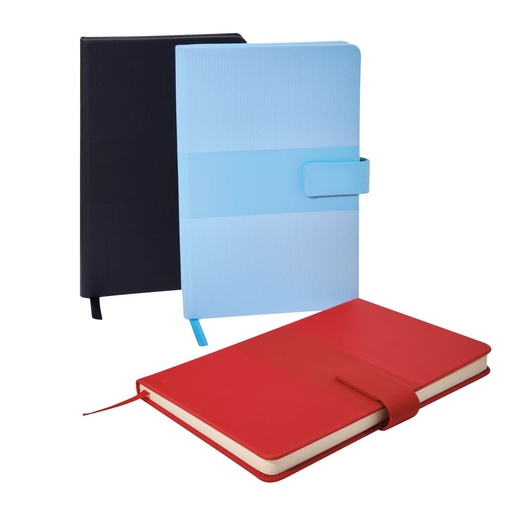 Libreta promocional de curpiel 14.5 x 21 cm con broche magnético y separador de hojas – BT-LIB-0075