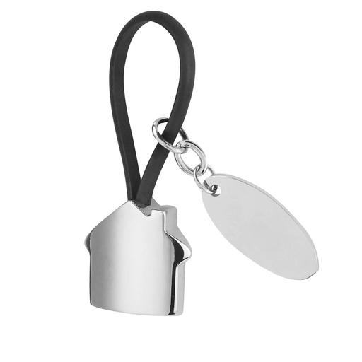 [BT-LLM-0007] Llavero promocional de hule y metal de 2.8 x 7 cm con lámina metálica para grabado – BT-LLM-0007