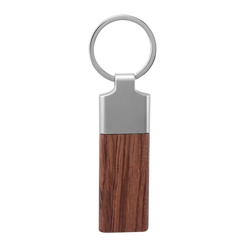 [BT-LLM-0030] Llavero promocional de madera de palo de rosa y metal de 3 x 10 cm – BT-LLM-0030
