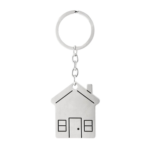 [BT-LLM-0018] Llavero promocional de metal de 4.2 x 4.8 cm con forma de vivienda – BT-LLM-0018
