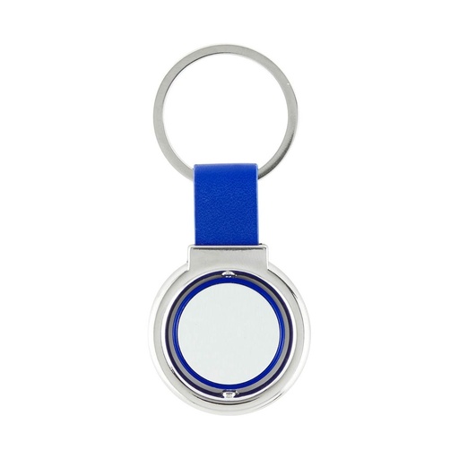 Llavero promocional de curpiel y metal de 3.4 x 7.5 cm con goteado en resina y láser – BT-LLM-0011