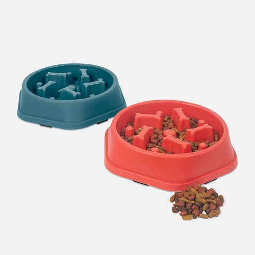 Comedero promocional de plástico 892 ml con diseño de alimentación lenta para mascotas – BT-MAS-0003