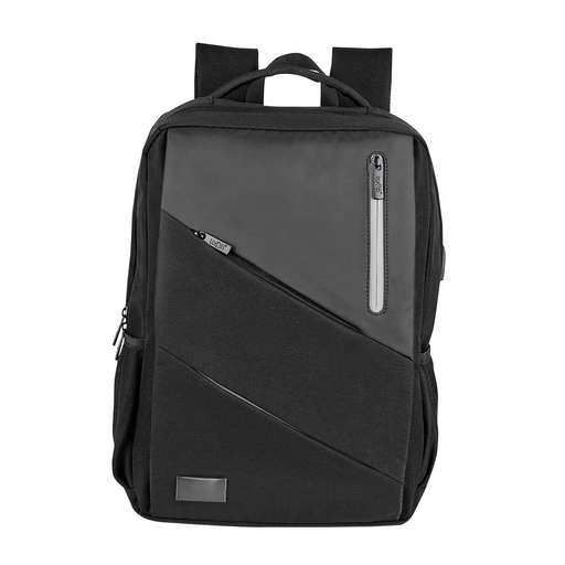 [BT-MOC-0027] Mochila promocional de poliéster y PVC con salida USB y compartimento para laptop de 16 pulgadas – BT-MOC-0027
