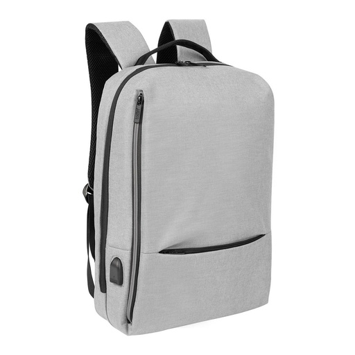 Mochila promocional de poliéster con salida USB y compartimento para laptop de 14 pulgadas – BT-MOC-0030