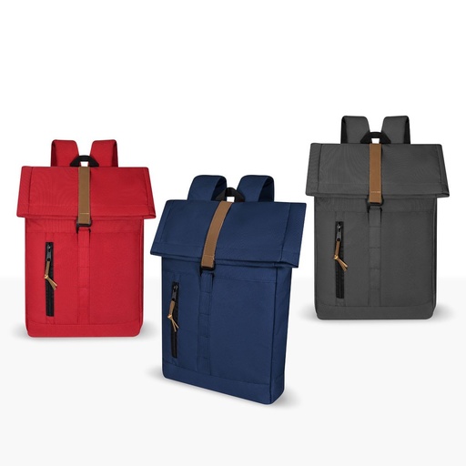 Mochila promocional de poliéster con cierre de broche metálico y espacio para laptop – BT-MOC-0045
