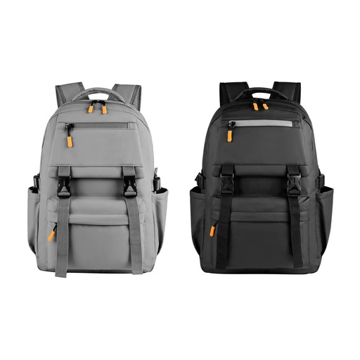 Mochila promocional de poliuretano con bolsillo reflejante y capacidad expandible – BT-MOC-0041