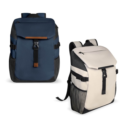 Mochila promocional de PU y poliéster para laptop de 14 pulgadas con frente resistente a salpicaduras – BT-MOC-0061
