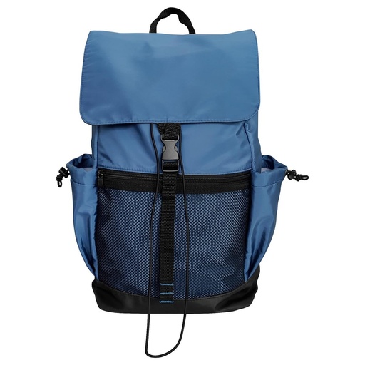 Mochila promocional de poliéster con compartimento para laptop de 14 pulgadas y solapa con gancho – BT-MOC-0084