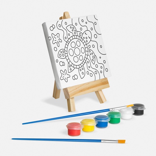 [BT-NIN-0029] Set de arte infantil promocional de lienzo y madera con caballete – BT-NIN-0029