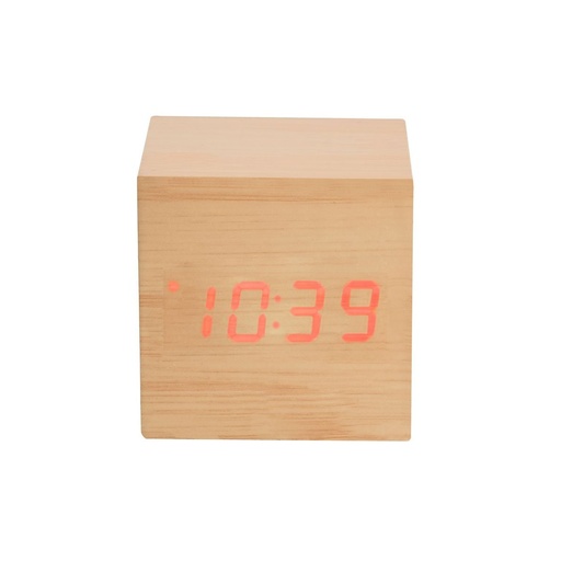Reloj promocional de madera MDF con LED y alarma programable