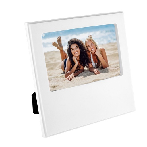 Marco para fotos promocional de plástico 17.5 x 17.5 cm con doble posición horizontal y vertical – BT-POT-0002