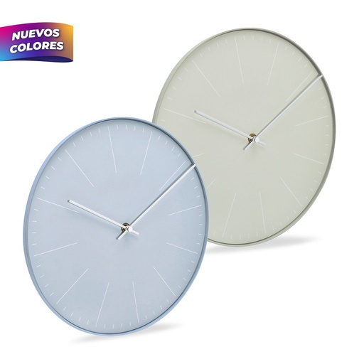 Reloj de pared promocional de plástico y aluminio de 29.5 x 29.5 cm con movimiento analógico – BT-REL-0002