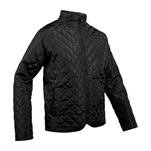 Chamarra promocional de poliéster con textura capitonada y corte masculino – BT-CHC-0017